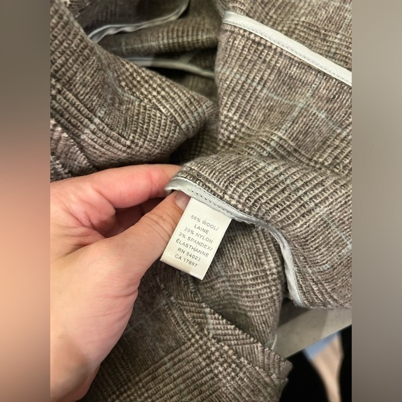 Banana Republic Blazer Wool Blend Women’s 4 Y2K Plaid Brown - Picture 4 of 13